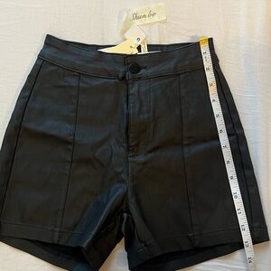 Black Faux Leather Shorts XS
